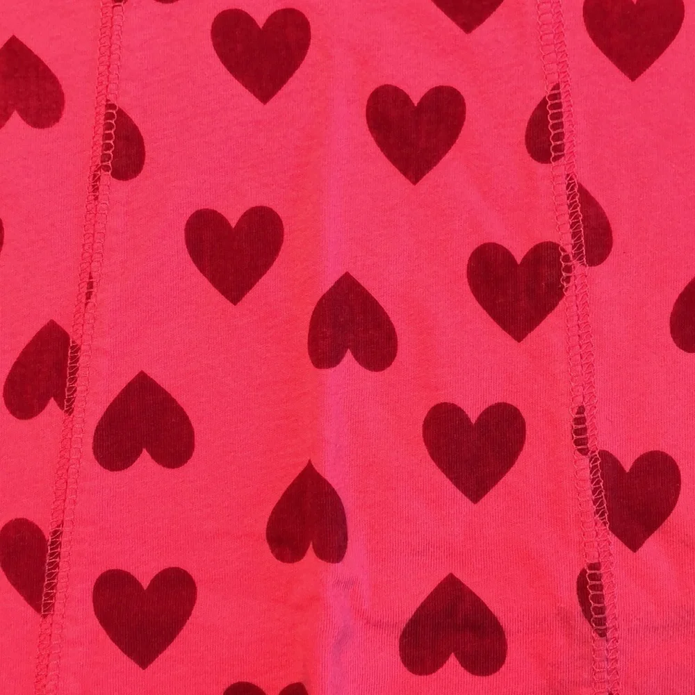 Pink Cotton Short Sleeve Dress Red Hearts Candy Stripe Accent Little Girl's 4/5